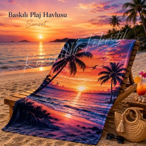 Baskılı Plaj Havlusu Sunset